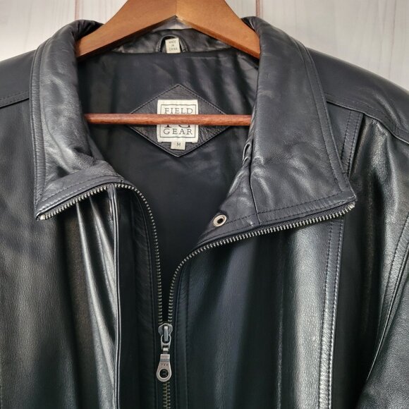 Vintage Field Gear Genuine Leather Jacket, Men’s M, Black, Mid Length, Heavy - Picture 2 of 8